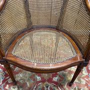 Fauteuil de bureau canné – Style Louis XVI – Bois teinté – XIXe siècle