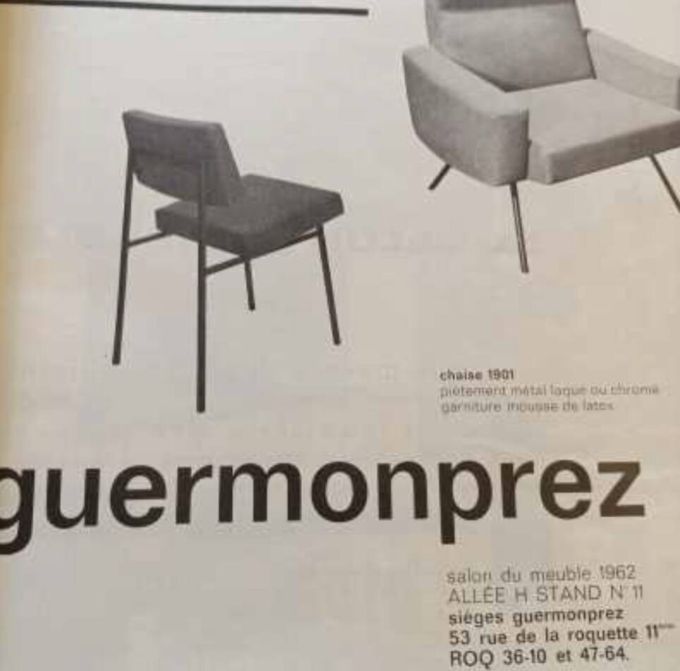 Restored 1901 chair Tonus green, Guermonprez 1959