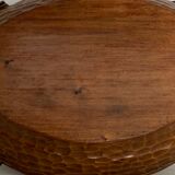 Carved wooden fruit basket or basket, 19th century, grape clusters and vine leaves