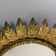 Midcentury bohemian hollywood regency spanish gilt metal sun mirror, 1960s