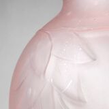 Large art deco style vase in molded/pressed pink glass paste