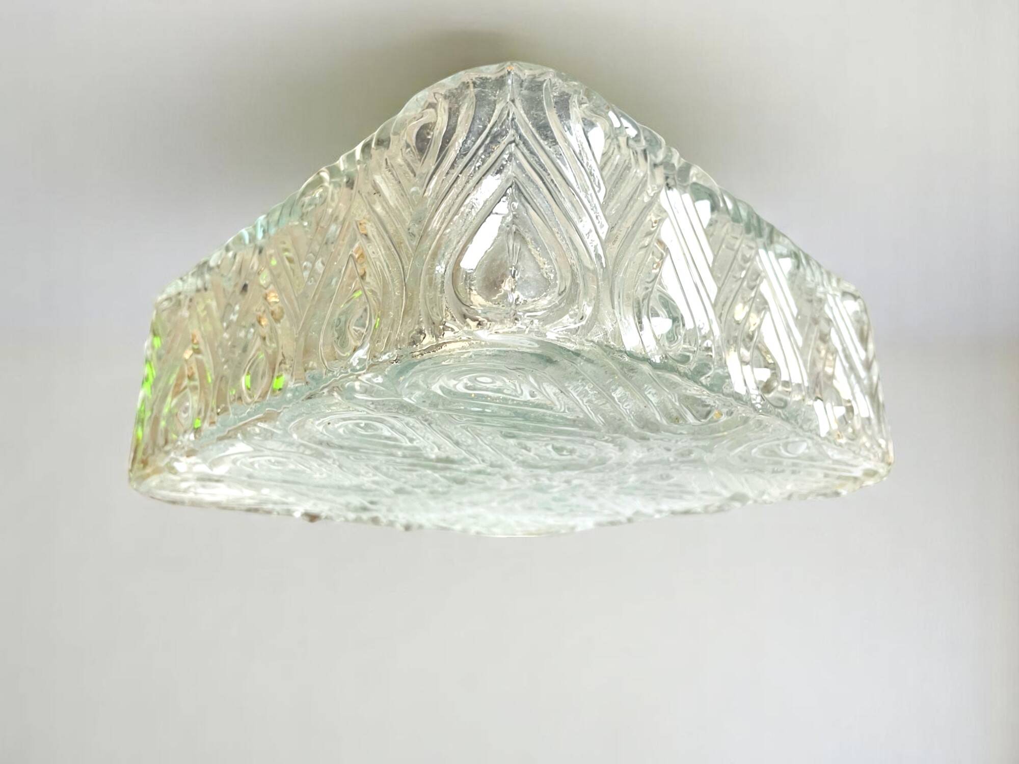 Square glass flush mounted wall or ceiling light