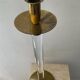 Duo of vintage brass and lucite candlesticks