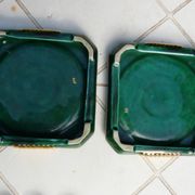 Ensemble repose-plat, dessous de bouteilles et porte-couteaux Art Déco