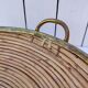 Rattan and brass basket in the style of Gabriella Crespi.