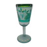 Crystal glass with enamel frosted bird decorations and anonymous painting XIX early twentieth