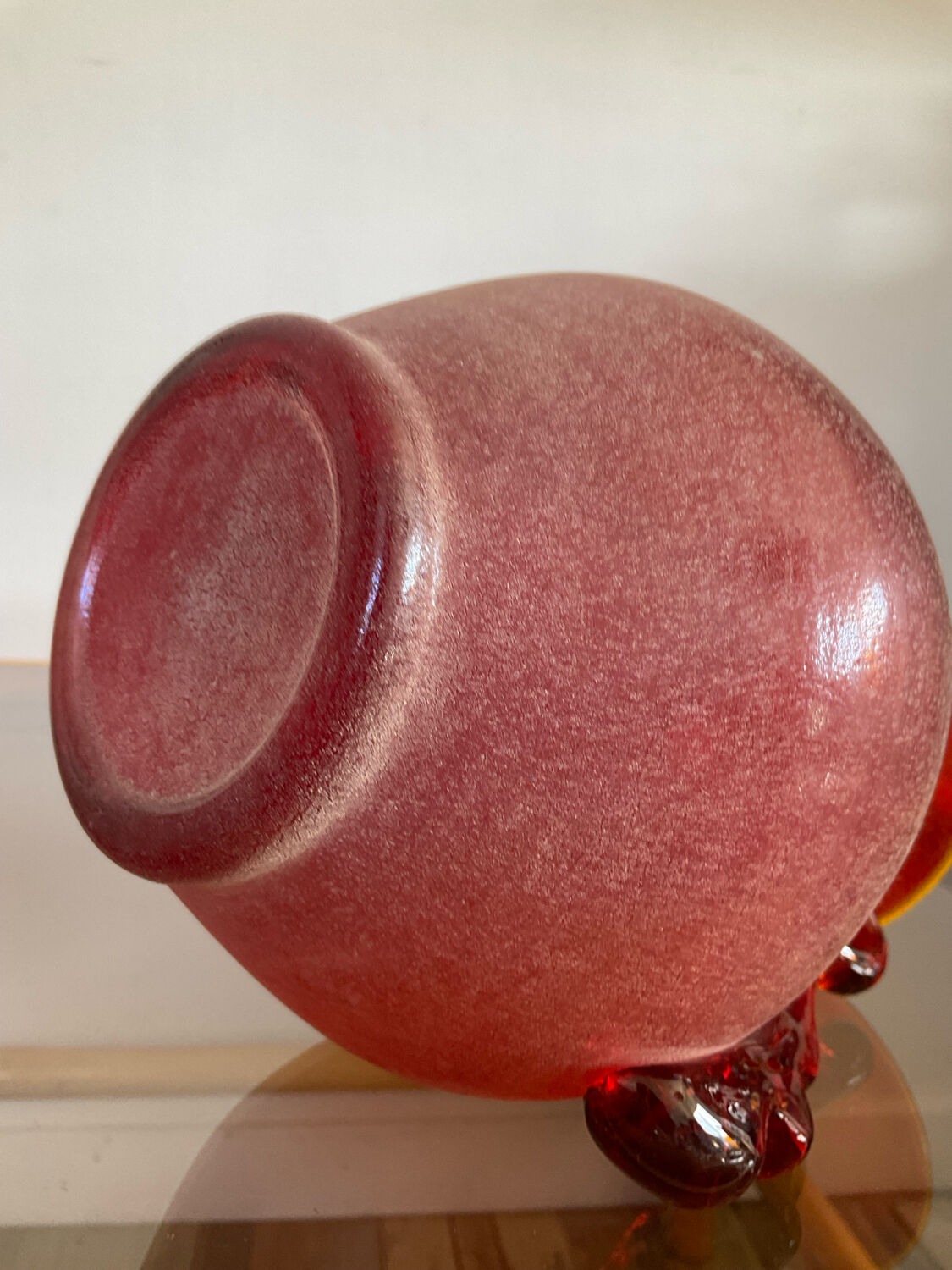 Pair of vintage glass paste ear vases