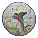 Large earthenware dish decorated with a parrot.