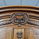 Louis XV style wardrobe with gendarme's hat in solid oak