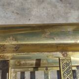 Old rolling coffee table serving vintage brass bar 50s mid-century design