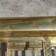 Old rolling coffee table serving vintage brass bar 50s mid-century design