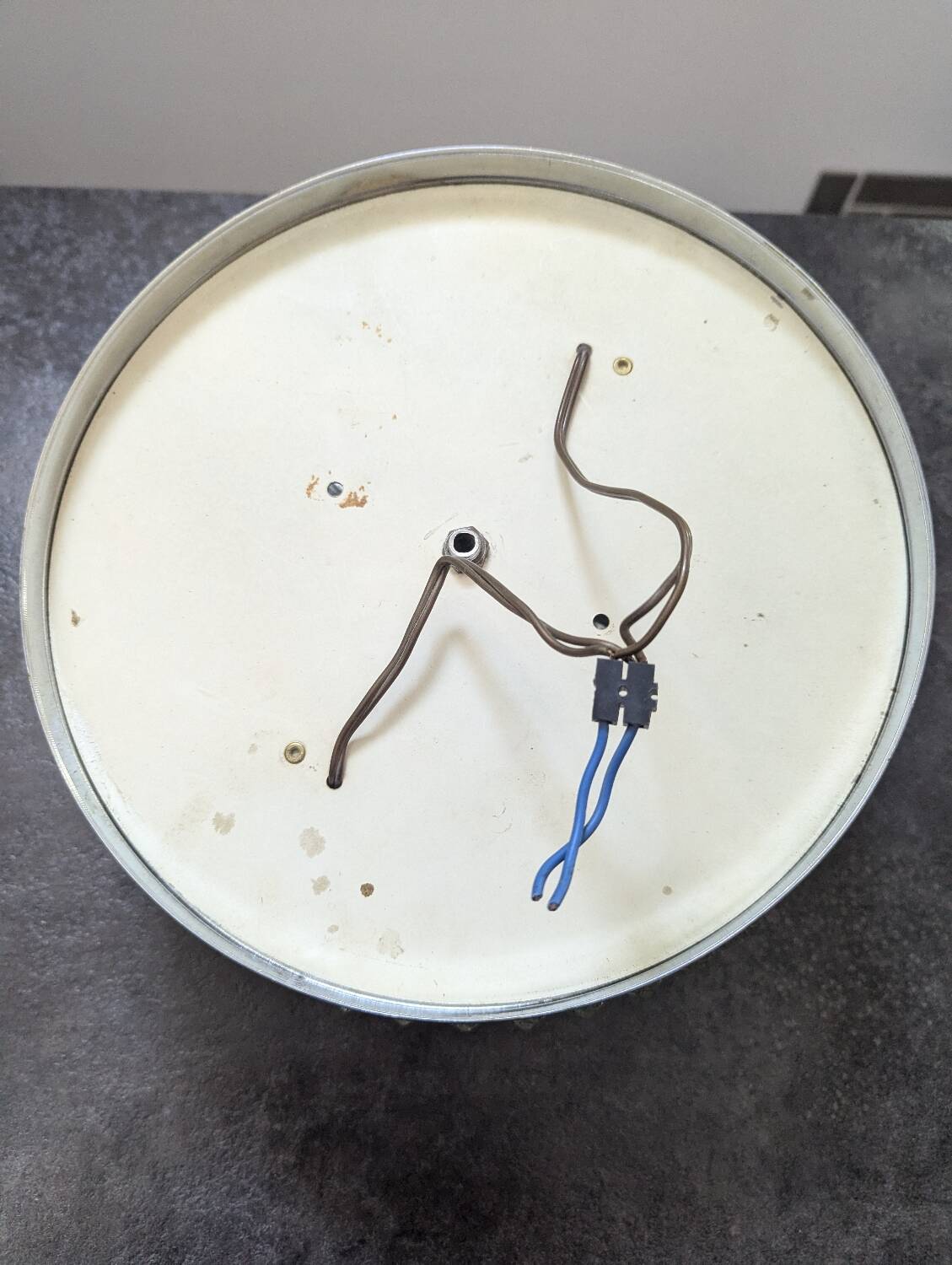 Old silver ceiling light with diamond glass 1960 Haussmannian 30 cm