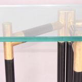 Console en verre et laiton