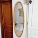 Miroir ovale en rotin 1960