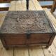 Carved wooden wedding chest