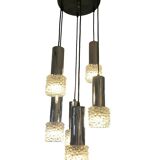 lustre cascade 5 lumières années 70