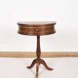 Pedestal table or small side table with drawer.