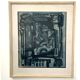 Vintage abstract engraving signed R. Masuda – Japan, 1960s–70s