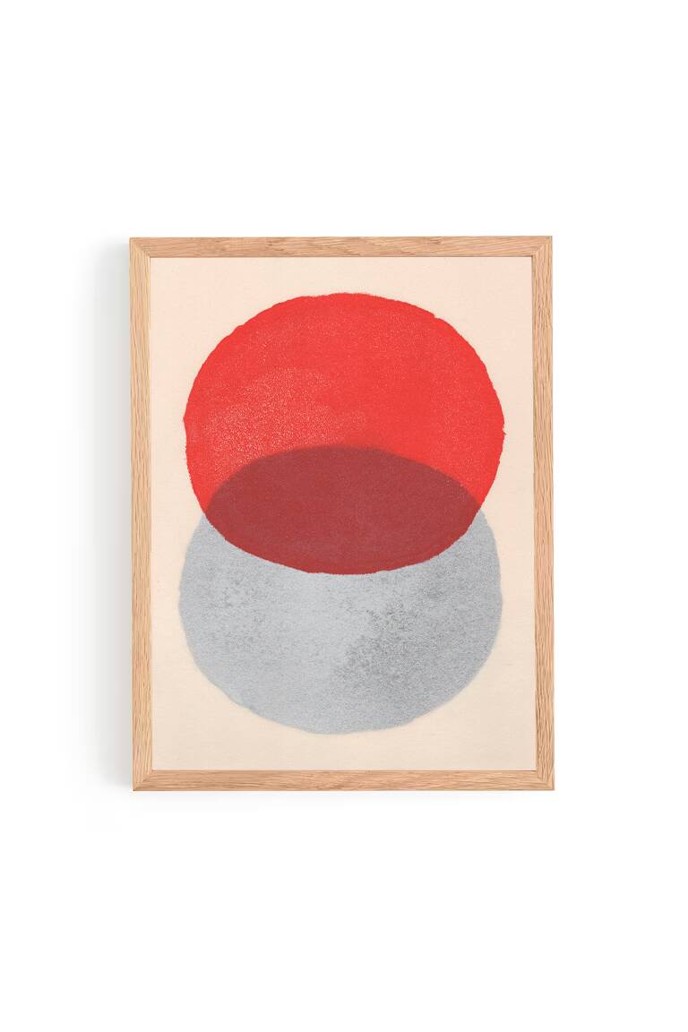 Abstract painting - 30x40cm - red and silver painting - B 261 - signed Eawy