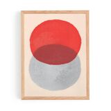 Abstract painting - 30x40cm - red and silver painting - B 261 - signed Eawy