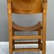 4 chaises en orme massif et cuir, Maison Regain années 70