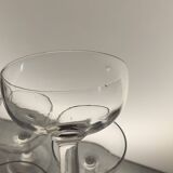 8 blown glass champagne glasses