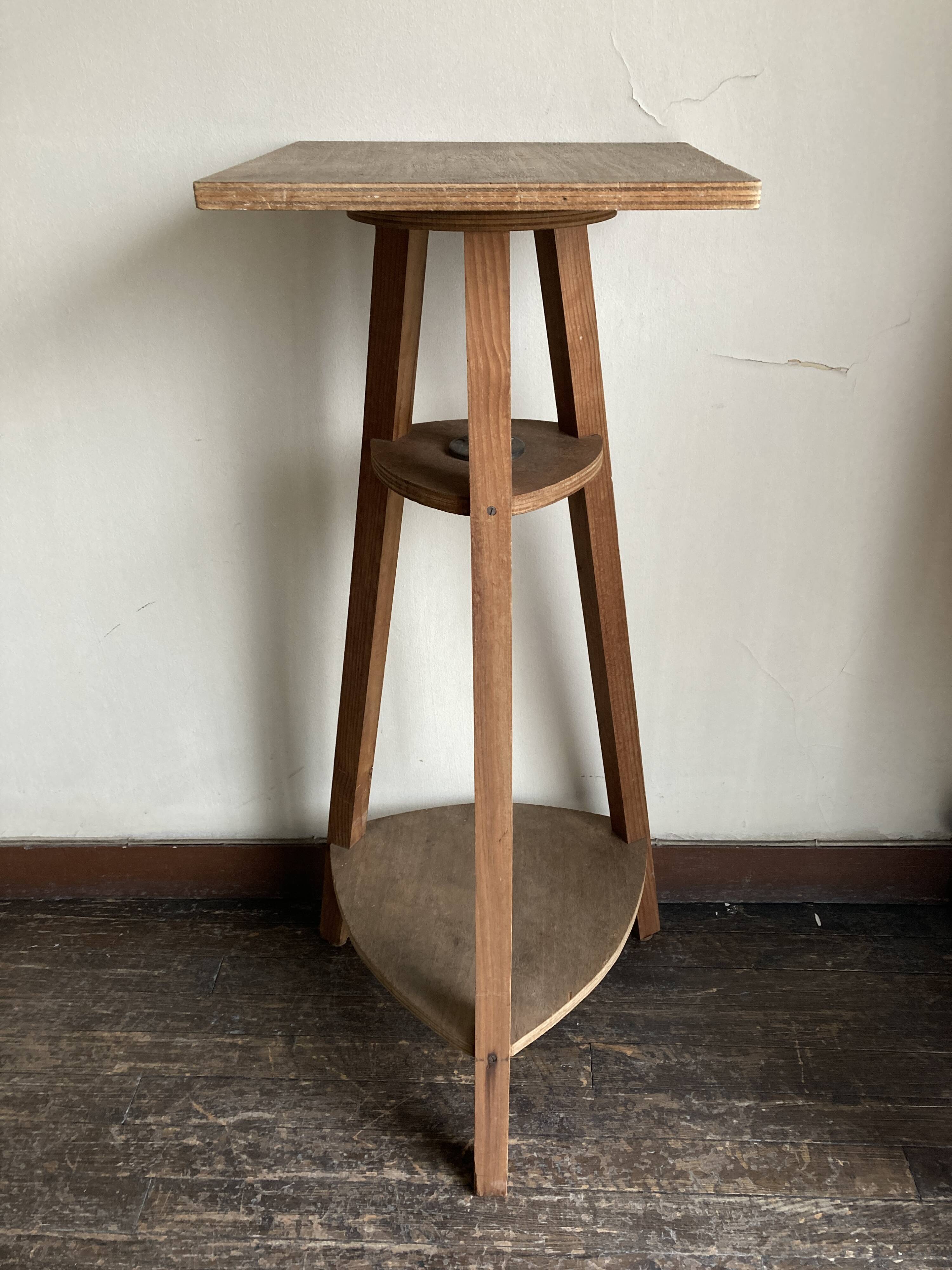 Sculptor's stool with rotating plywood top 1960