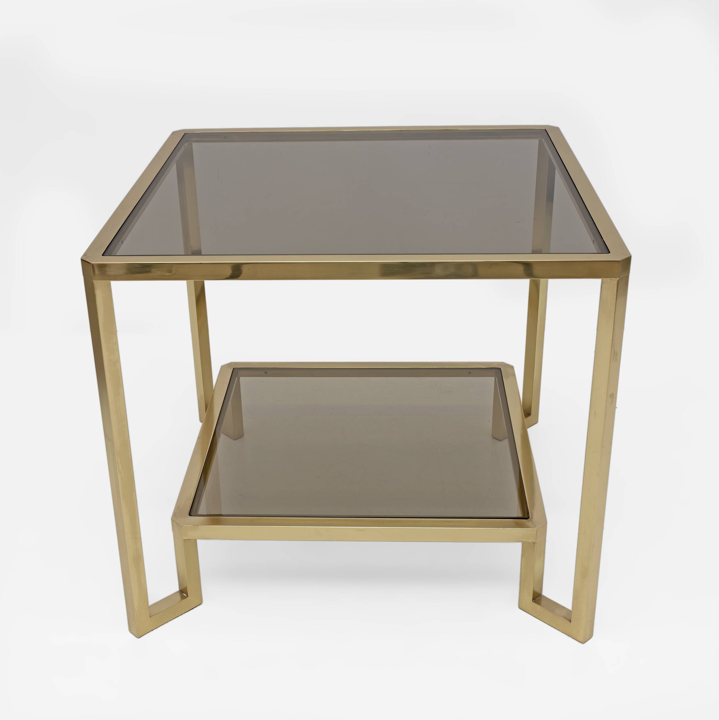 Guy Lefevre Square Brass Coffee Table for Maison Jansen, France 1970s