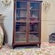 Library, mocheté mahogany display case in louis xvi style 19th century