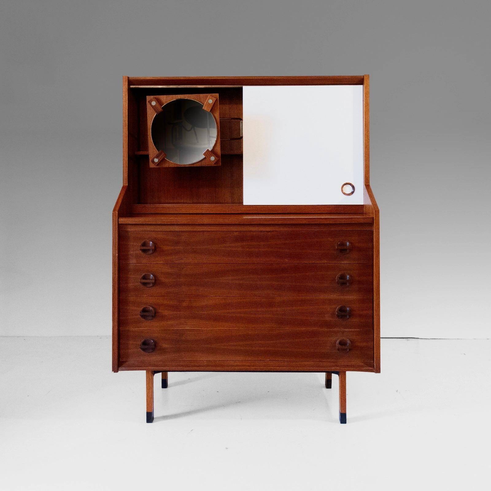 Mid Century Modern Italian Wood Cabinet, George Coslin for 3V Arredamenti P