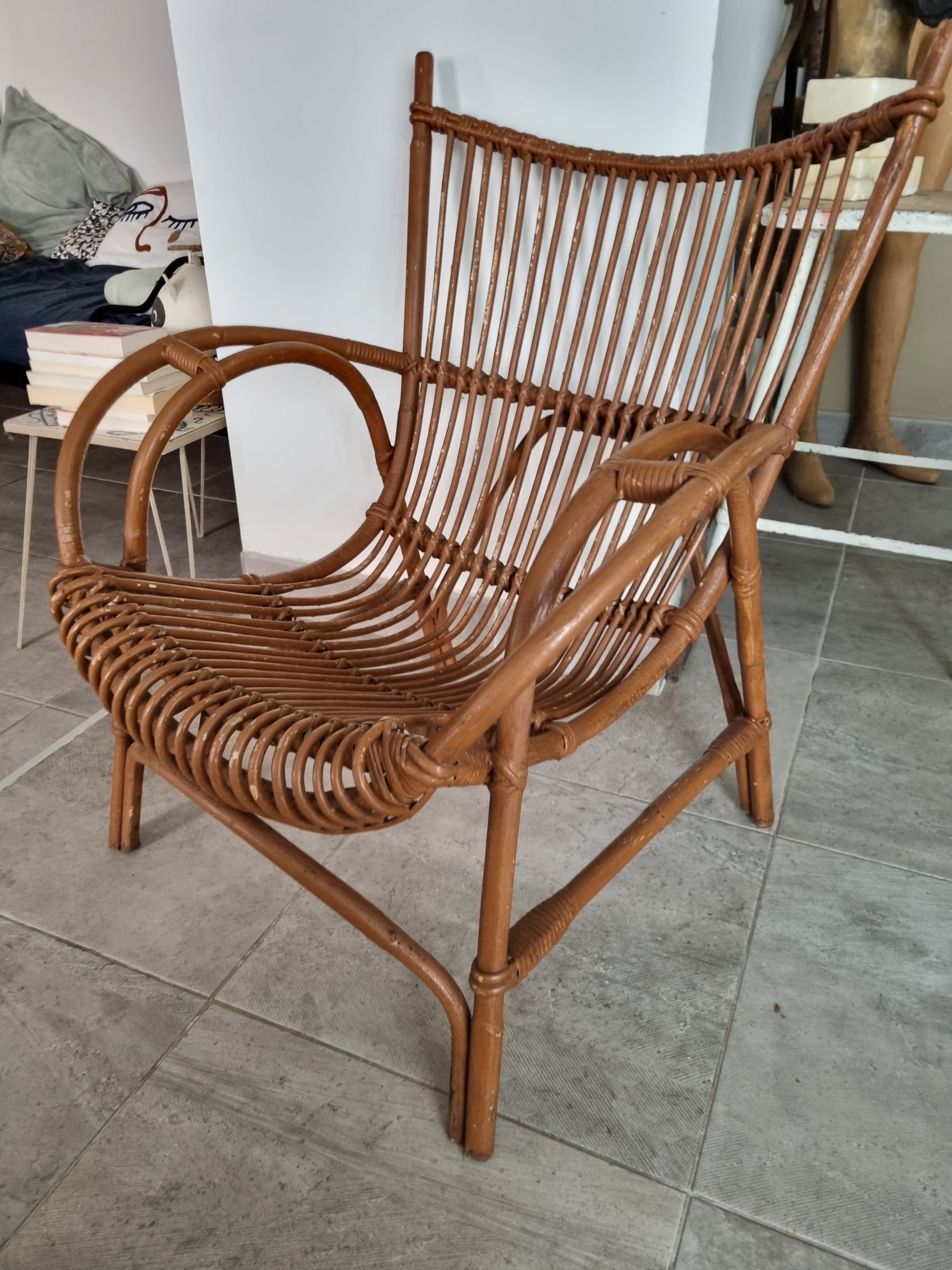 Rattan armchair