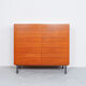 Vintage teak desk in cabinet, 1960s
