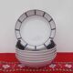 Set of 18 blue and red Basque porcelain plates