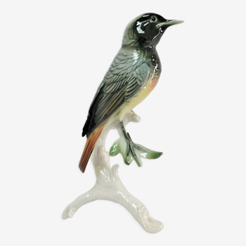 Oiseau sur une branche porcelaine par Karl Ens