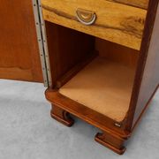 Pair of Art Deco nightstands in oak with marble top, France ca. 1925