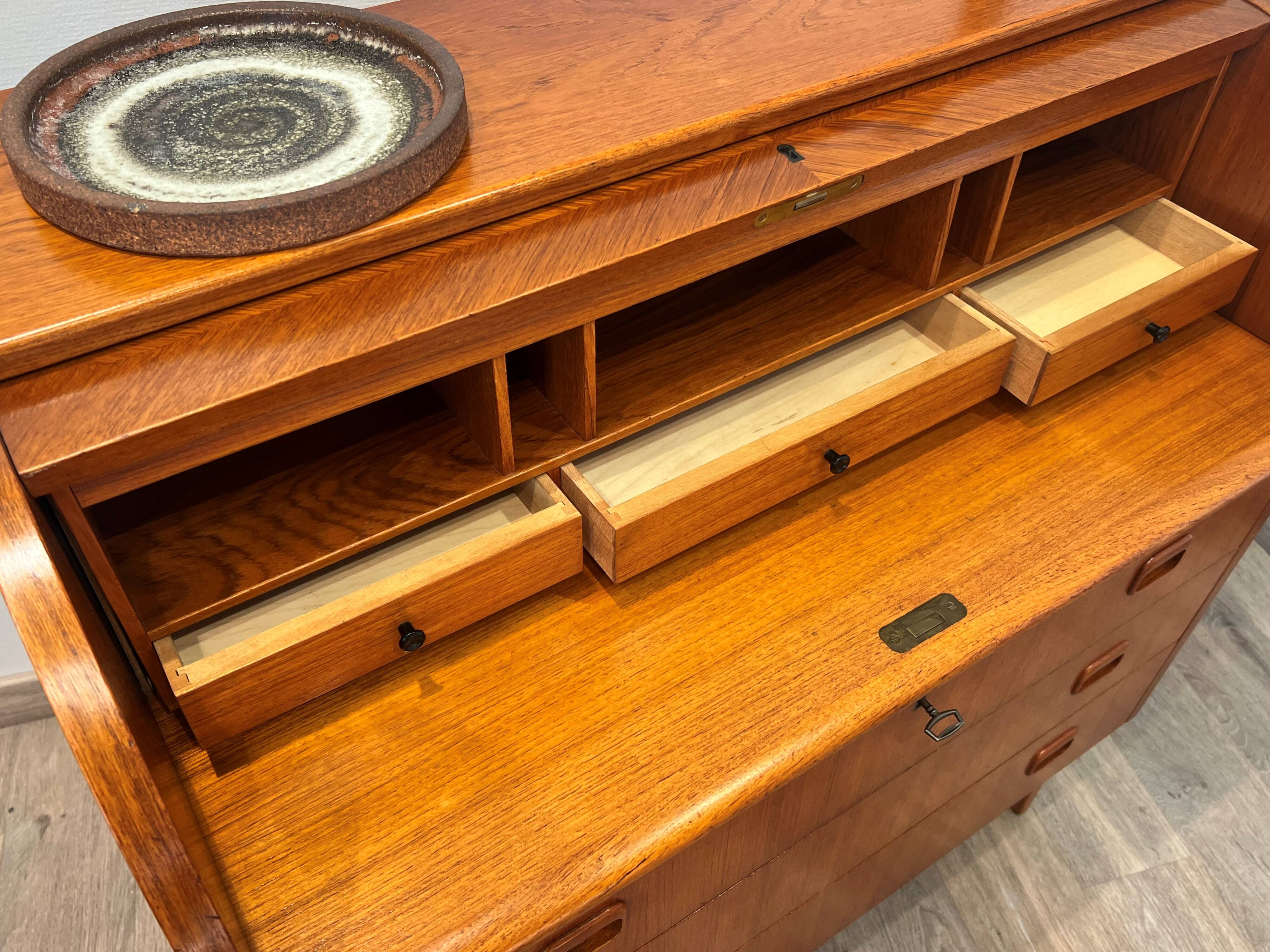 Rare Scandinavian curved secretary from Sweden.