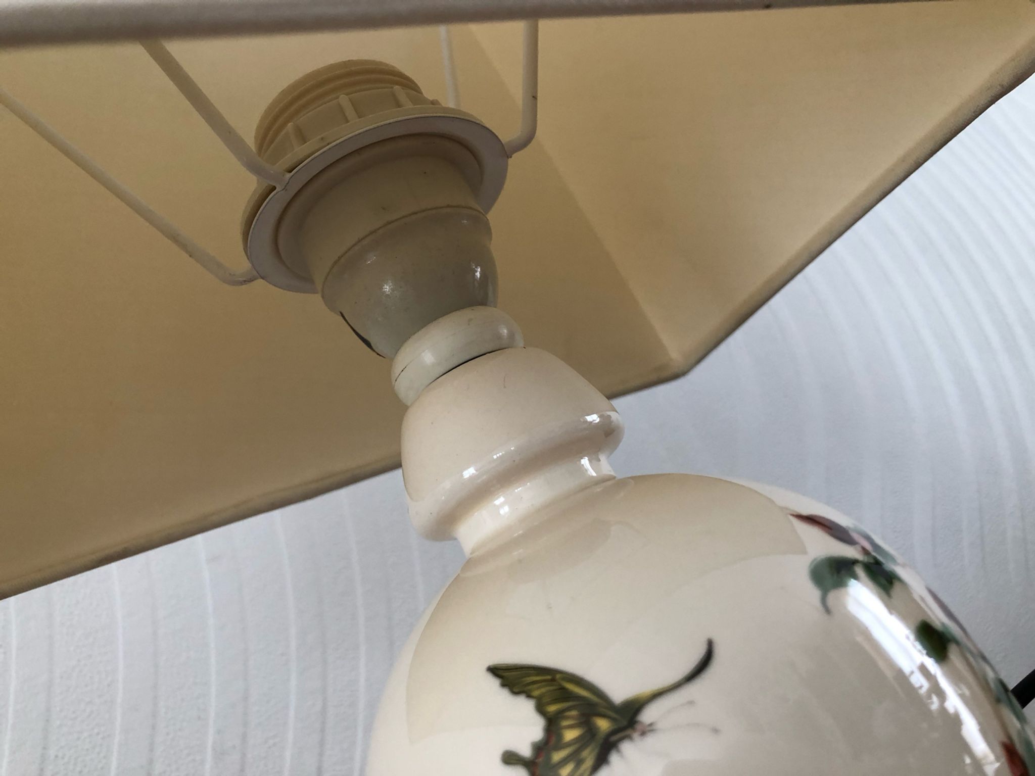 Bedside lamp vintage ceramic foot floral decoration