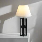Rattan Table Lamp Black Lacquered