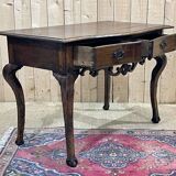 18th century English rustic console in chestnut and cherry