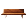 Lit de jour pliant des années 50 par Miroslav Navrátil, revêtement orange, années 1960, Tchécoslovaquie, 186 × 60 × 72 cm