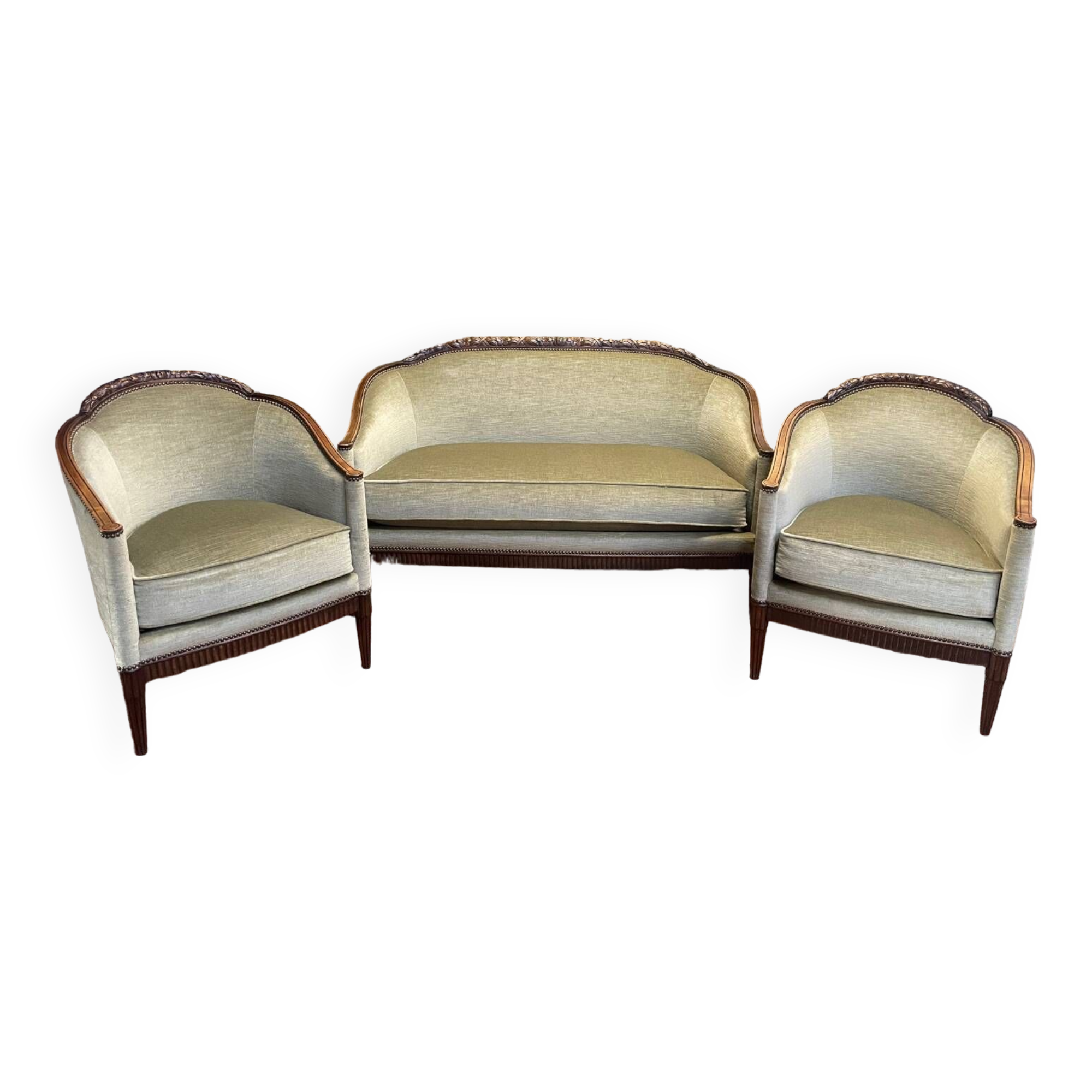 Salon époque Art Déco Canapé et Paire de fauteuils