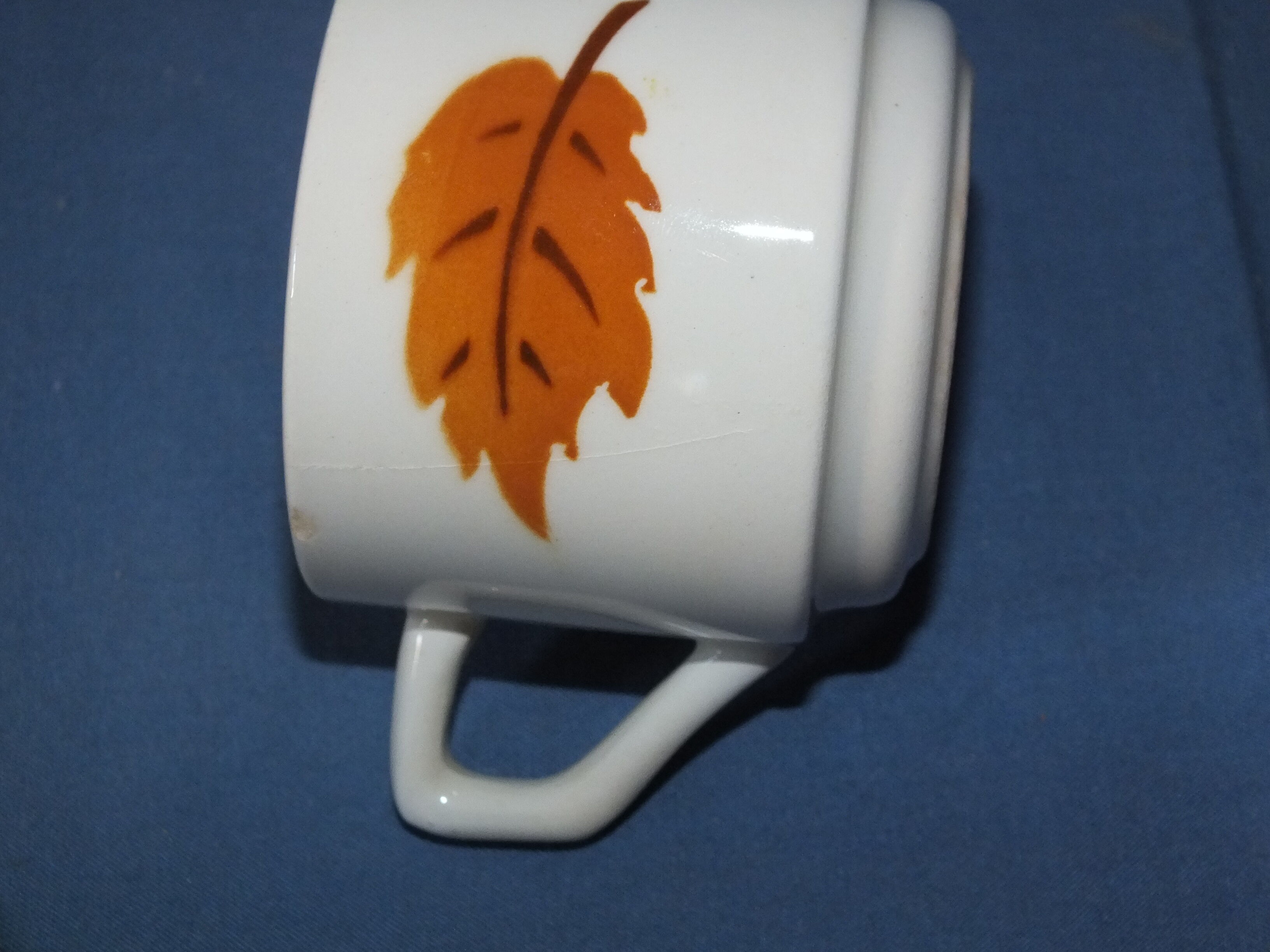 12 cups vintage Mill of Wolves decoration autumn leaves