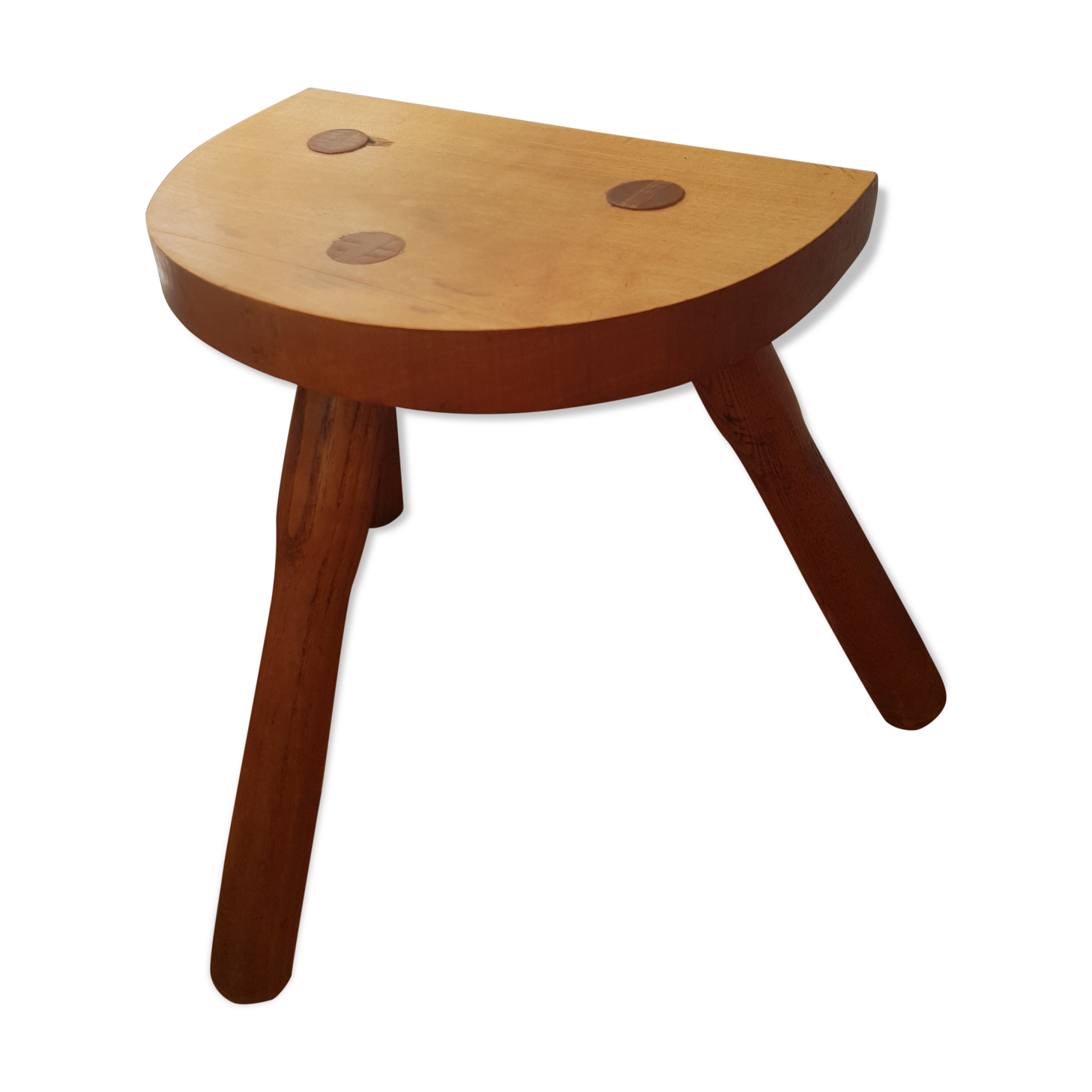 Massive wooden tripod stool