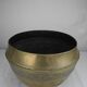 large old brass flower pot, gilded shabby decor, old brass flowers pot
