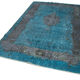 Handmade turkish 1970s 183 cm x 300 cm blue rug