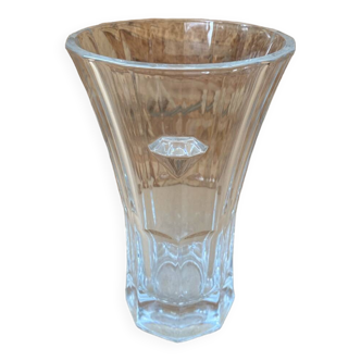 Ancien Vase Cristal D’Arques Avec Diamant Made In France Vintage