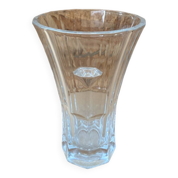 Antique Crystal D'Arques Vase With Diamond Made In France Vintage