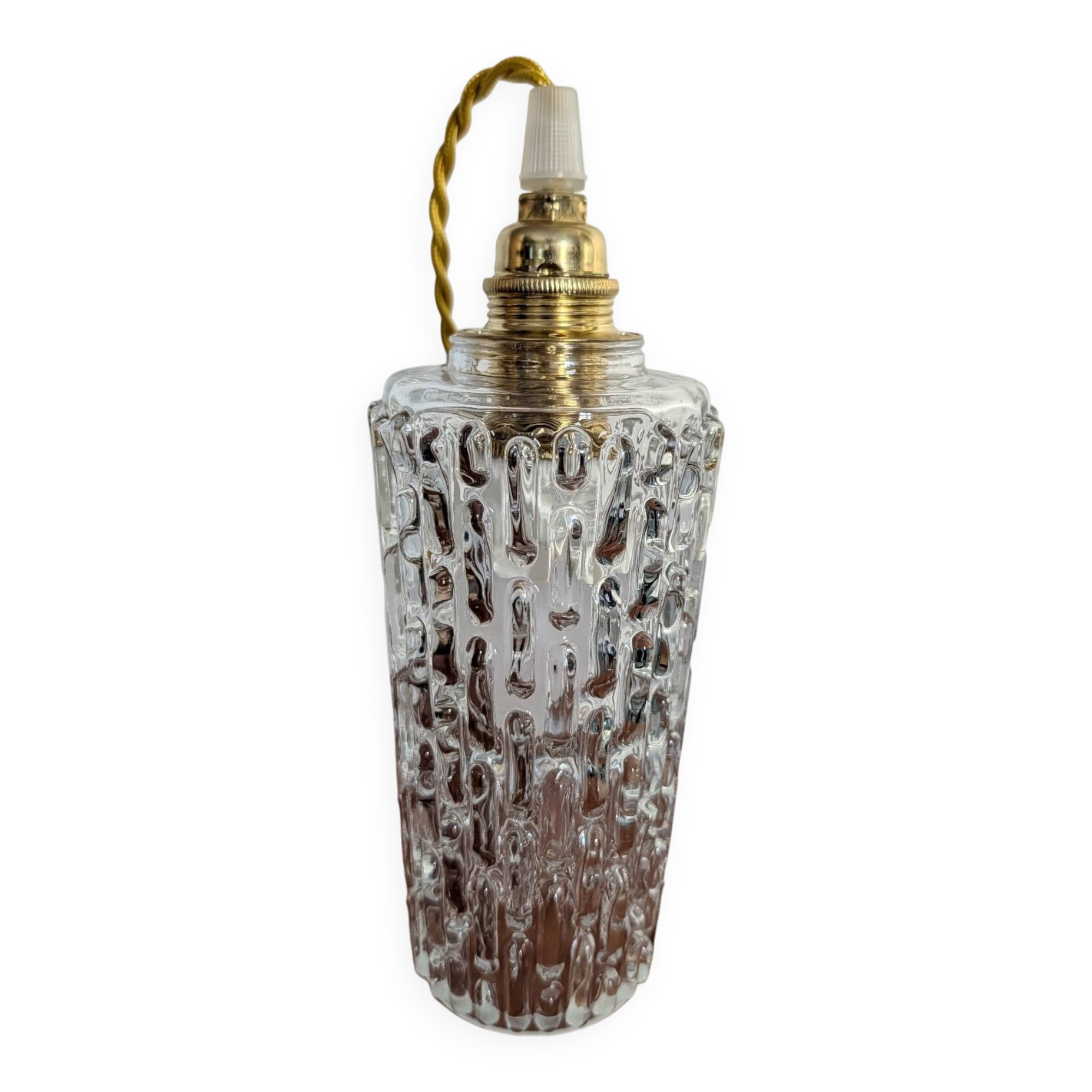 Textured moulded glass lampshade – 1960s-1970s