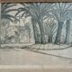 Old painting drawing in ink signed , Les Palmiers