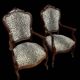Pair of violin-shaped armchairs from the Napoléon III period in mahogany, 19th century.